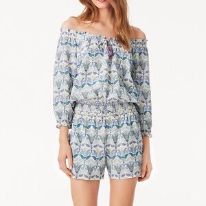 Tory Burch mosaic silk romper size small